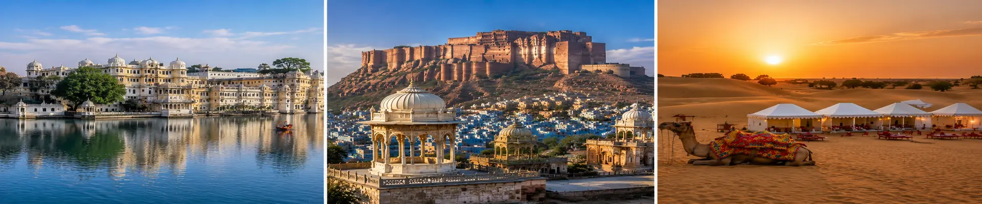 Majestic Rajasthan Tour Package featuring Udaipur City Palace, Jodhpur Mehrangarh Fort, Jaisalmer Fort and Sam Sand Dunes