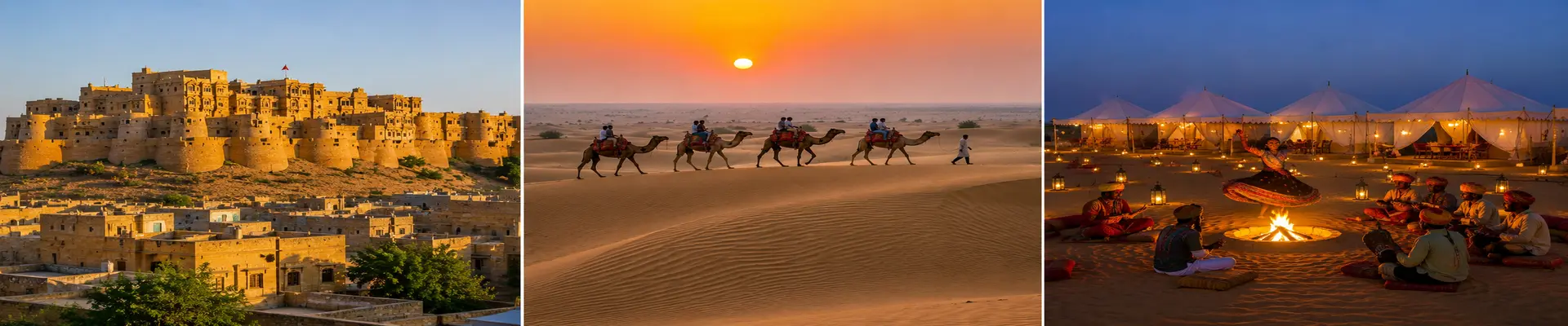 Jaisalmer Tour Package with Jaisalmer Fort, Sam Sand Dunes, camel safari and luxury Swiss tent desert camp